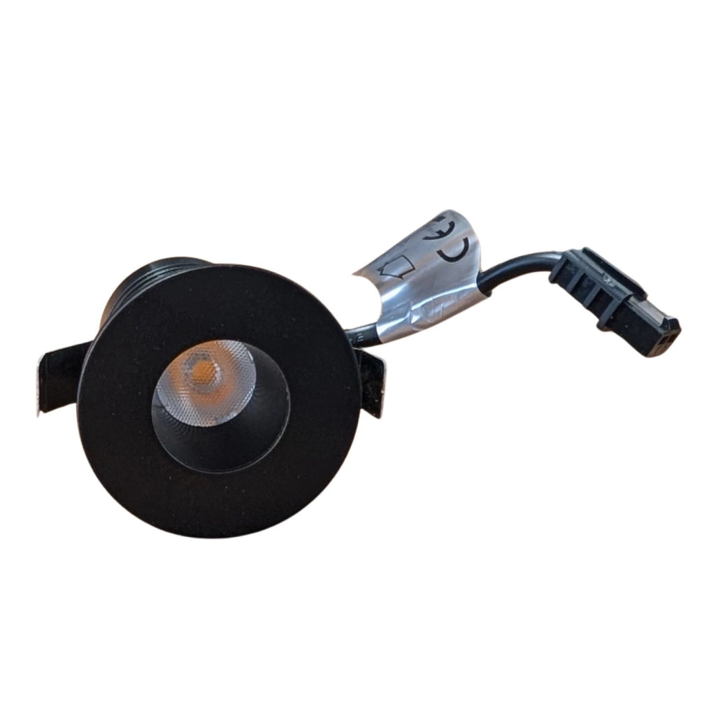 Mini Faretto Led Da Incasso Rotondo 3W 220V 3000K Φ35*H38mm Foro 30mm Carcassa Nera Sostituibile Angolo 15° CRI≥80 UGR≤10 IP20