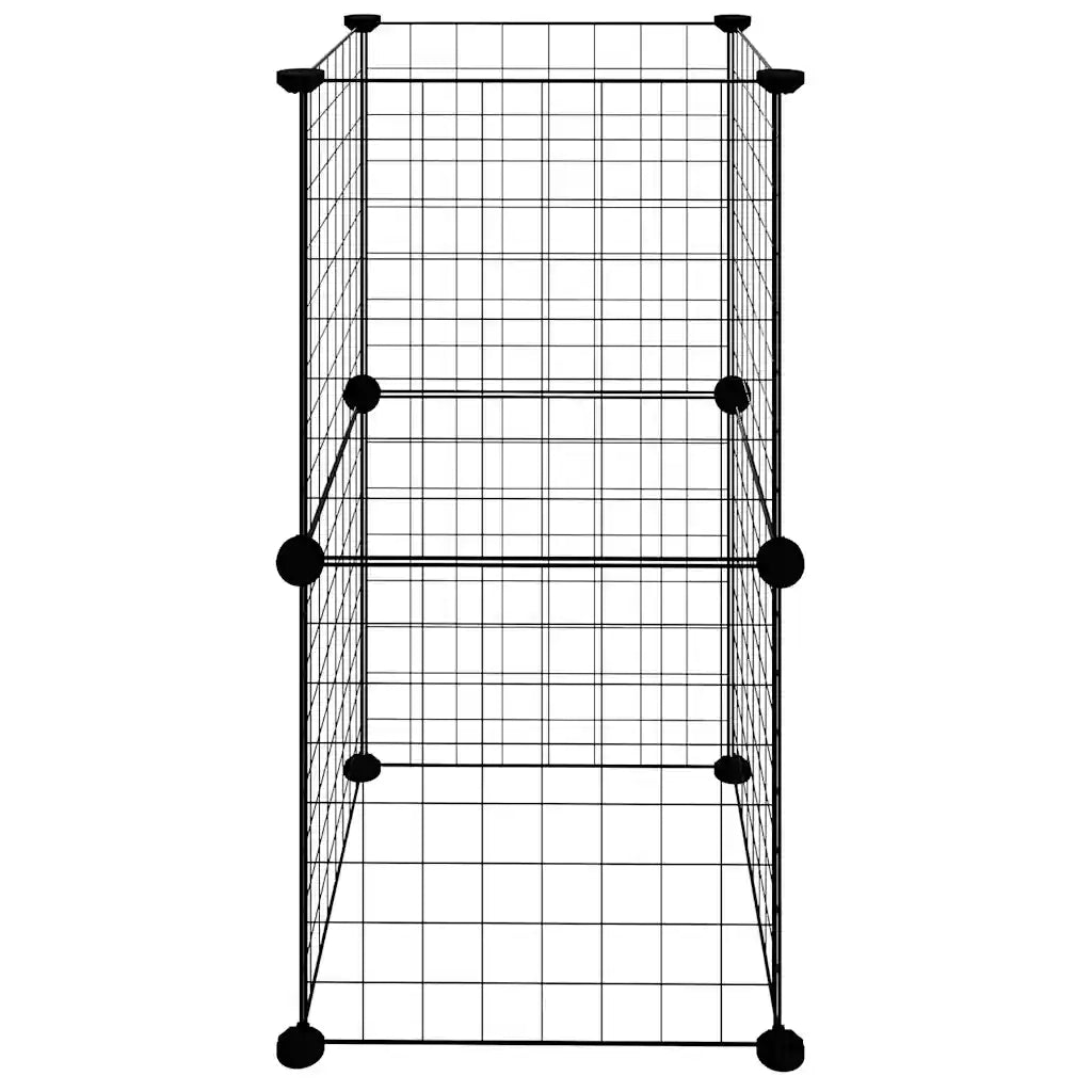 Gabbia per Animali Domestici 8 Pannelli Nero 35x35 cm Acciaio cod mxl 53077