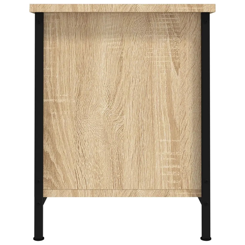 Mobile TV con Ante Rovere Sonoma 60x35x45 cm Legno Massello di Acacia 826296