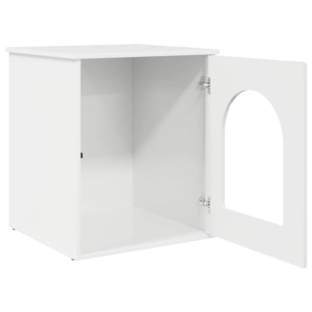 Casa per Gatti Bianco Lucido 53 x 52 x 62 cm Legno multistrato