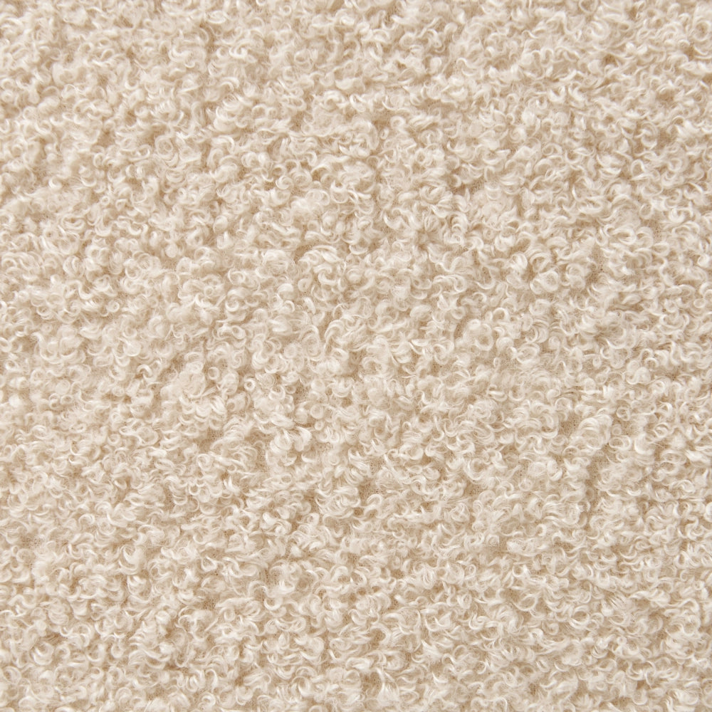 Letto matrimoniale con rete in tessuto bouclè beige 160 x 200 cm gambe in metallo testata retro capitonné