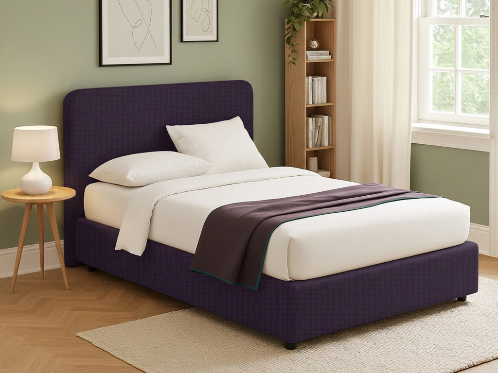 Slough, Letto Singolo Sfoderabile Made in Italy, Viola