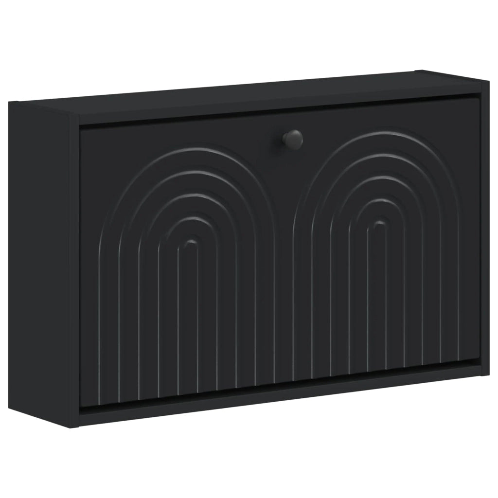 Mobiletto per Scarpe da Muro ALKMAAR 71 x 17 x 43 cm Nero 896186