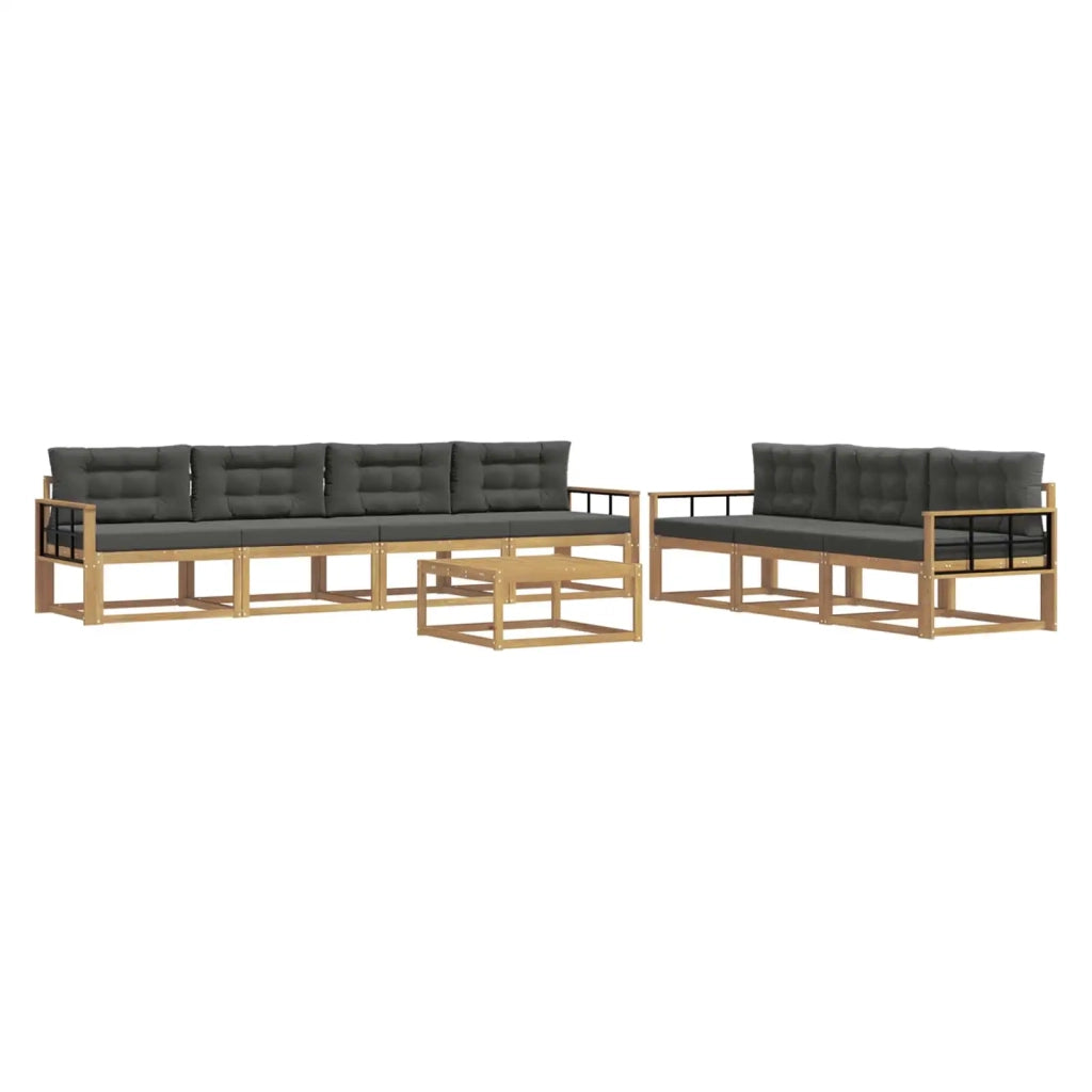 Set di divani da esterno con cuscino 7 pcs Bianco e Antracite