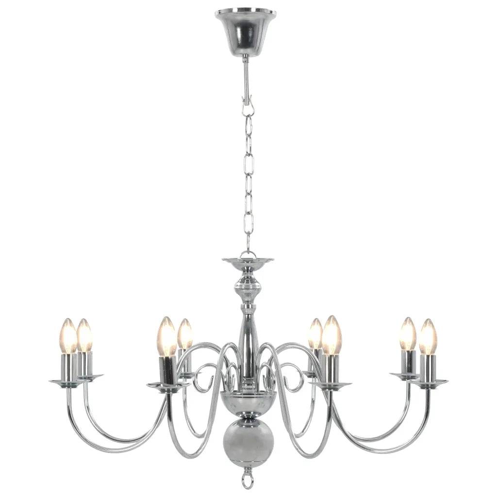 Lampadario Argento con 8 Lampadine E14 281618