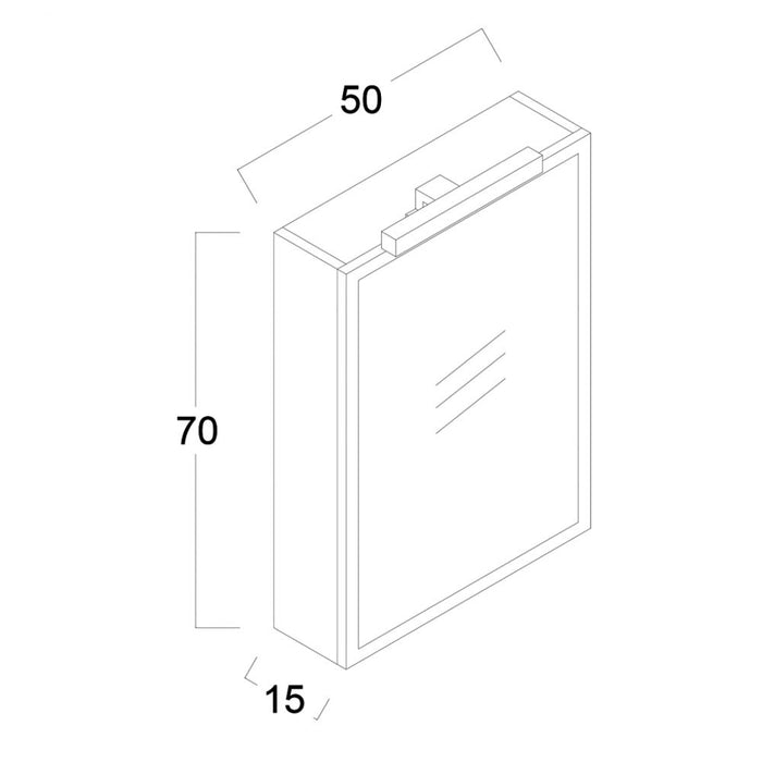 Specchio Contenitore Verticale Xilon - Olmo montano - LxHxP 50x70x15