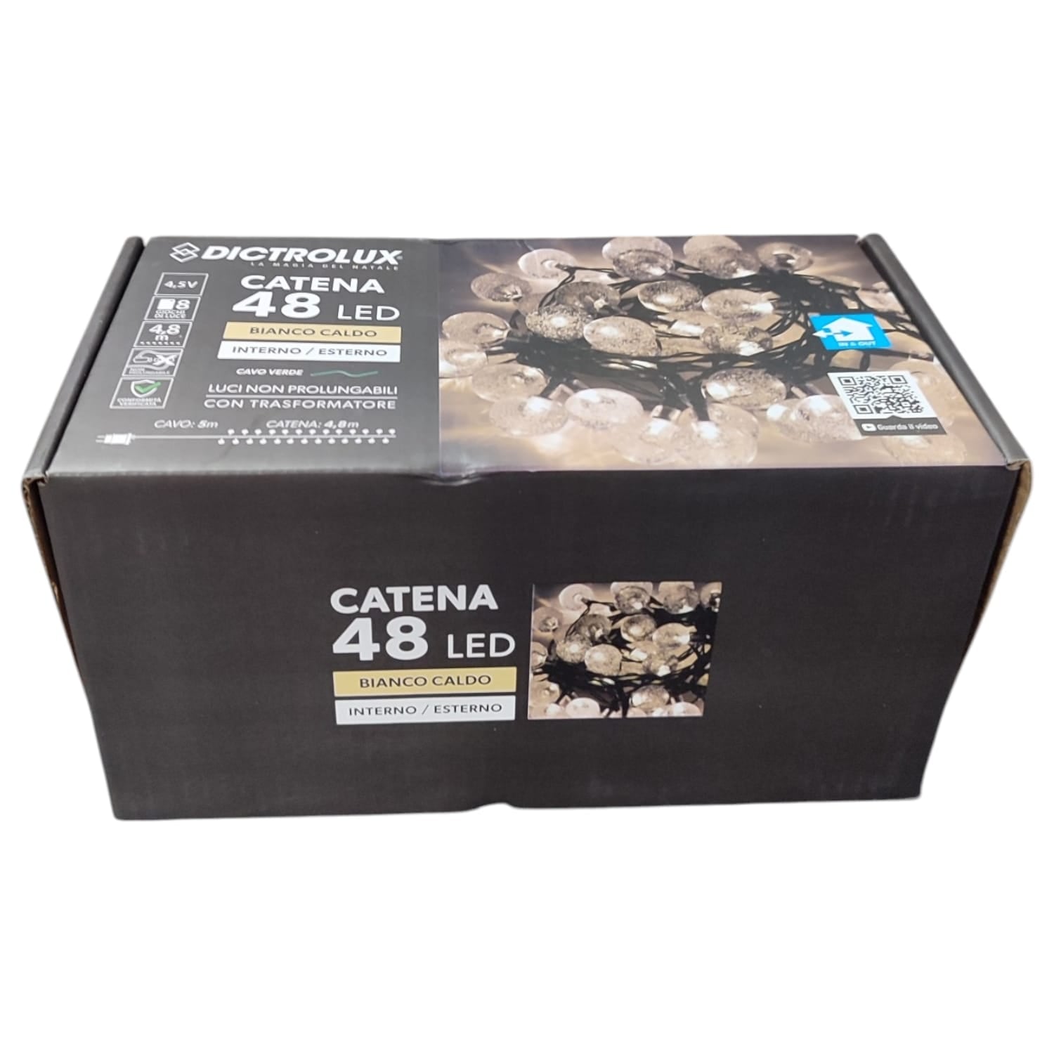 CATENA DI LUCI CON 48 LED BIANCO CALDO