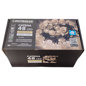 CATENA DI LUCI CON 48 LED BIANCO CALDO
