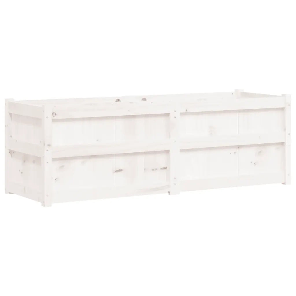 Fioriera da Giardino-Vaso da Esterno Bianca 150x50x50 cm Legno Massello di Pino