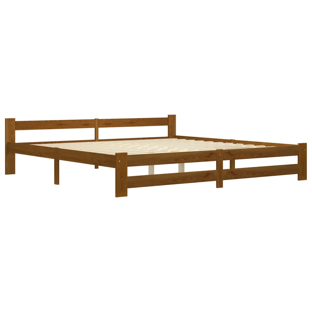 Giroletto senza Materaso Ambrato in Legno Massello 200x200 cm 322011