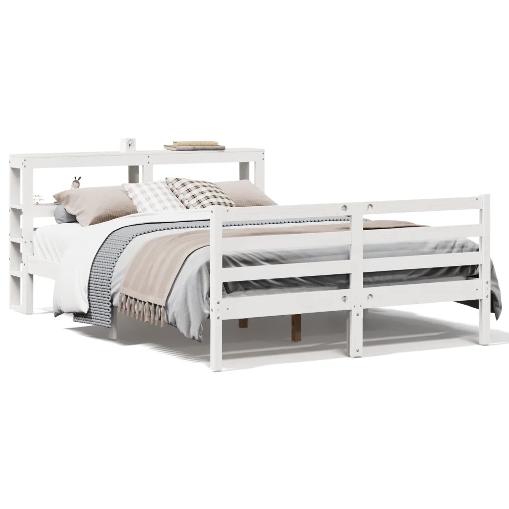 Letto senza Materasso Bianco 120x200 cm Legno Massello di Pino
