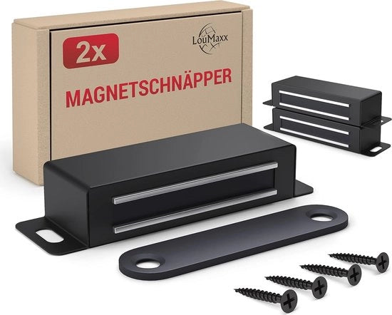 Set di viti magnetiche da 2 a 6 kg di forza di trazione - Acciaio inox nero per porte e mobili