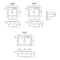 Lavabo in Ceramica Lavarredo Xilon - cm 75 x 50