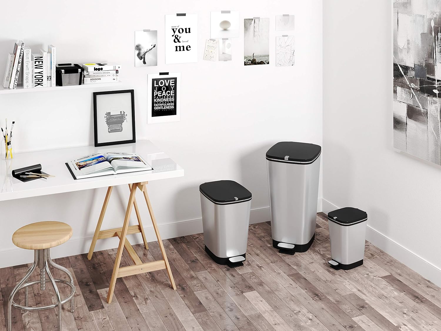 PATTUMIERA CHIC BIN CON PEDALE STEEL GRIGIA LT 6