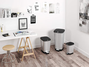 PATTUMIERA CHIC BIN CON PEDALE STEEL GRIGIA LT 6