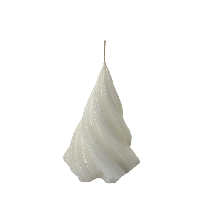 CANDELA LACCATA ALBERO DI NATALE ARTIGIANALE BIANCO ALTEZZA 13 CM