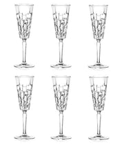 Set 6 Calice da Tavola Flute in Vetro Etna Rcr Cristalleria