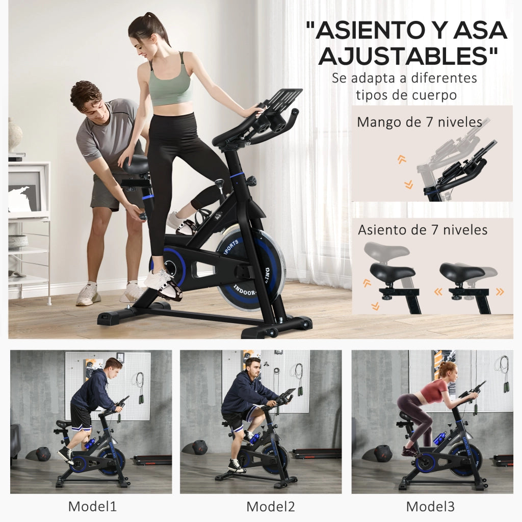 Bicicletta Statica ¨C zephmum ¨C Blu, Resistenza Regolabile, Volano 8 kg, LCD