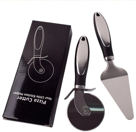 Snidatrici per pizza con spatola per formaggio - Resistente alla lavastoviglie - Antiscivolo - In acciaio inossidabile - Design ergonomico - Per pizza, torte e altro - Rotolatrice per pizza