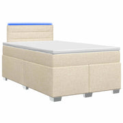 Letto con Box Spring, Materasso e LED Crema 120 x 190 cm 3451894