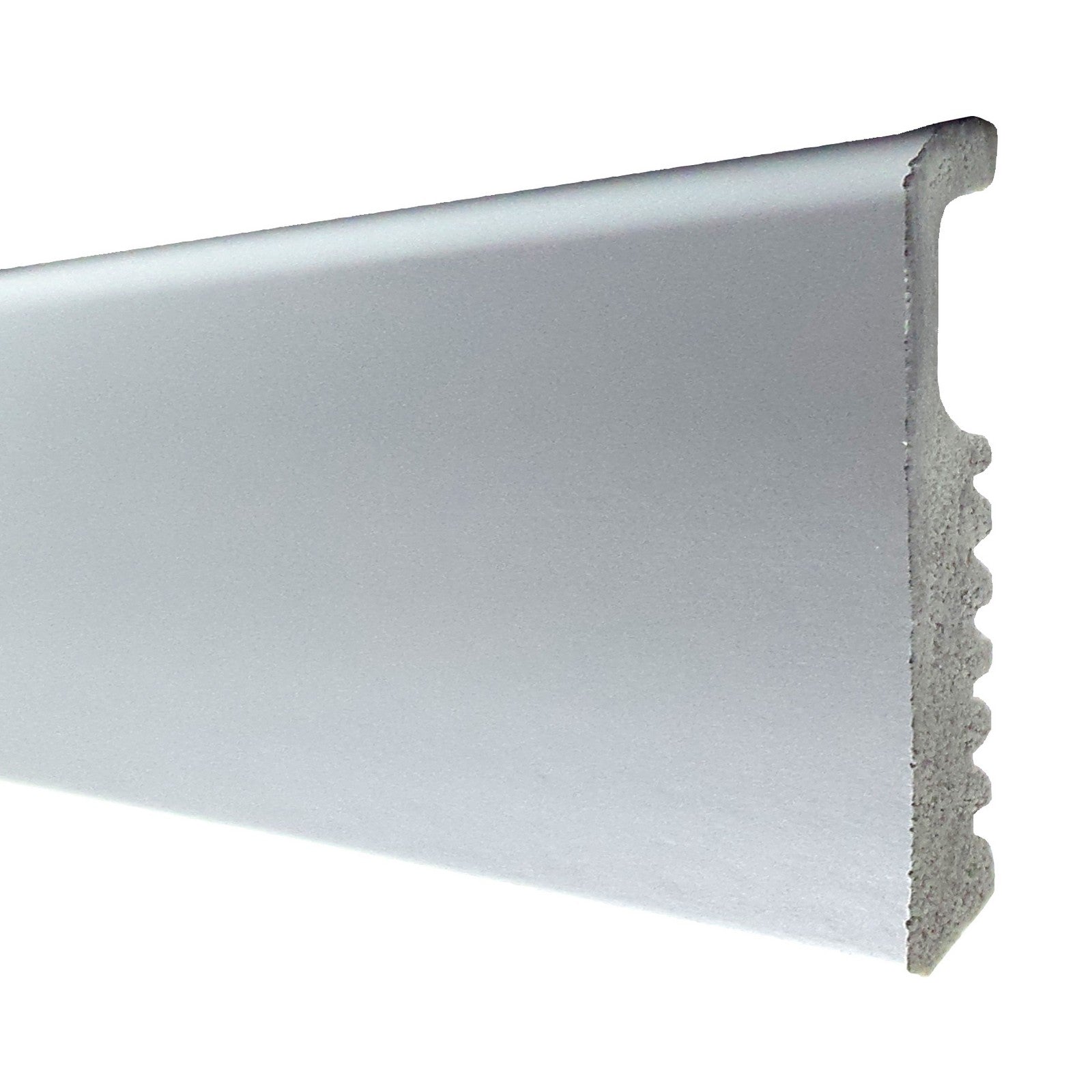 battiscopa 75x8 polistirene liscio 200 cm alluminio cod:ferx.16574