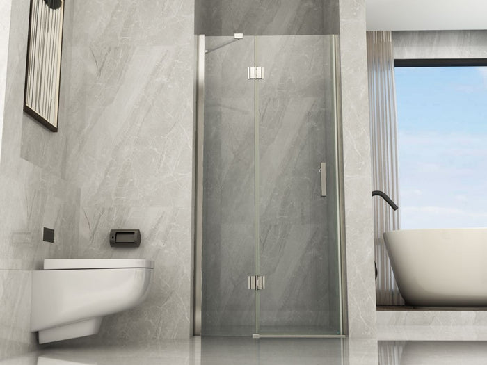 Porta doccia in Cristallo 8 MM un lato apertura anta battente con cerniere inox - Misura: 110 x h195 cm