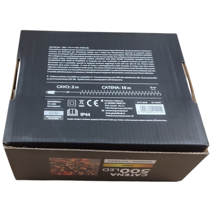 LUCI LED ORO 500 LED 15 MT INTERNO ESTERNO