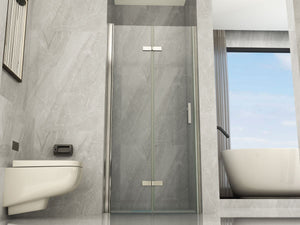 Box Doccia in Cristallo 8 MM un lato apertura anta libro e battente - Misura: 90 x h195 cm