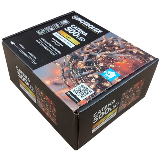 LUCI LED ORO 500 LED 15 MT INTERNO ESTERNO