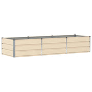 Fioriera | Cassetta per fiori | Vaso Avorio 240 x 80 x 45 cm Acciaio