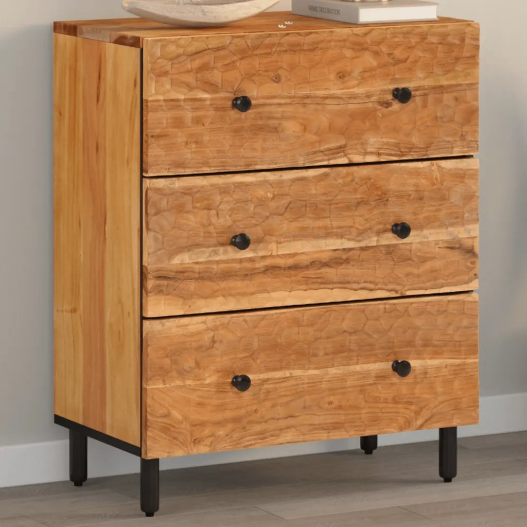 Credenza | Madia | Buffet da pranzo | Armadio da pranzo 60x33x75 cm in Legno Massello di Acacia