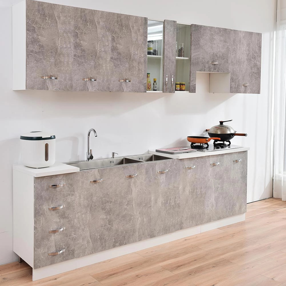 Mobile Cucina Sottolavello Componibile in Legno Colore Grigio con 2 Ante 80cm
