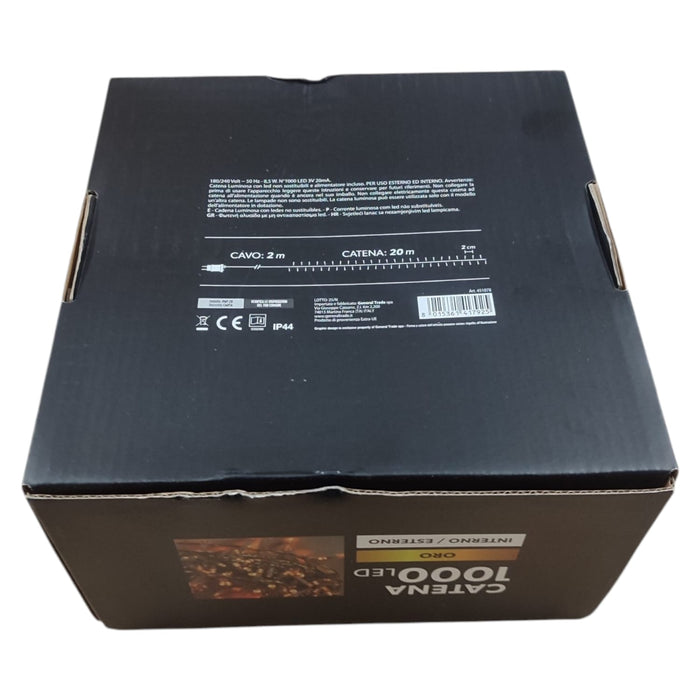LUCI LED ORO 1000 LED 20 MT INTERNO ESTERNO