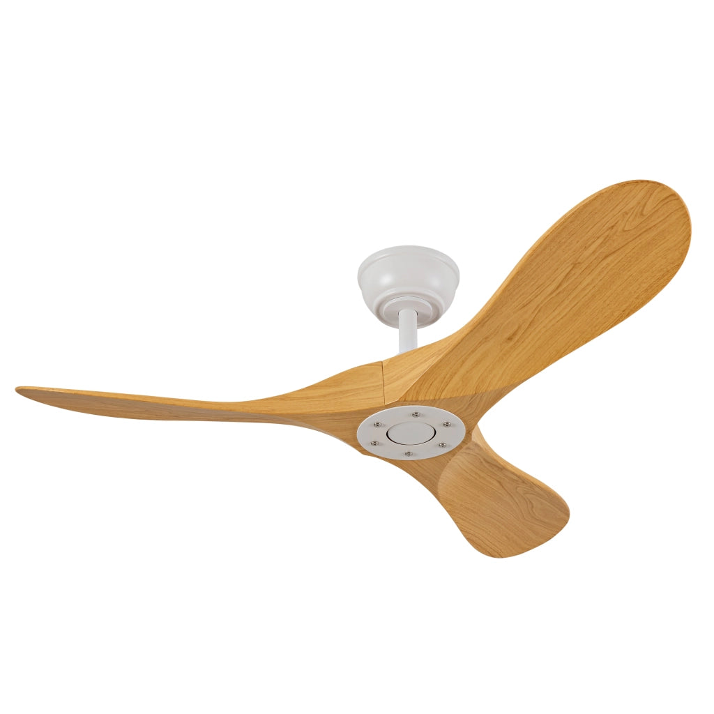 Ventilatore da soffitto da 42 pollici senza luce; ABS bianco e naturale