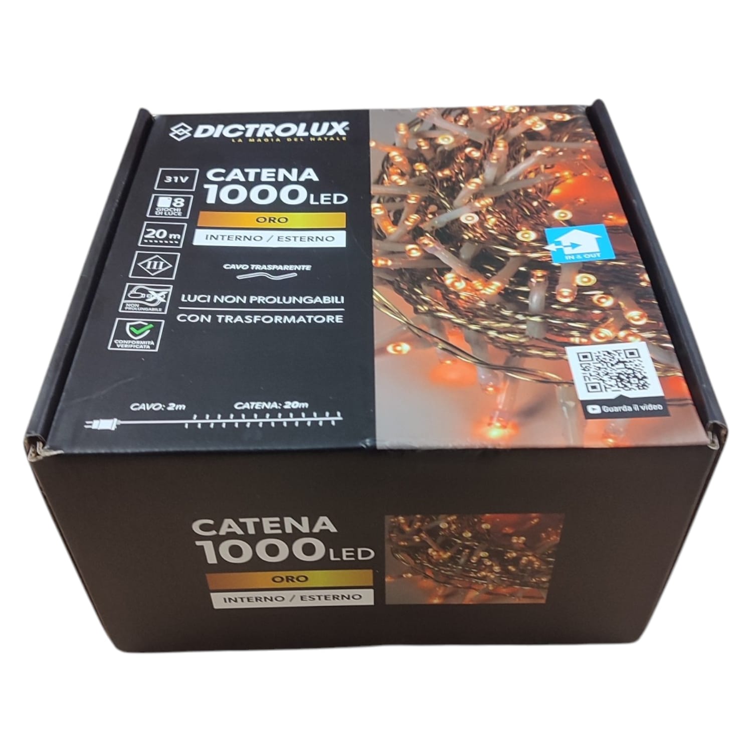 LUCI LED ORO 1000 LED 20 MT INTERNO ESTERNO