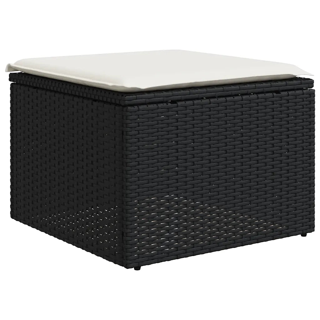 Set Divano da Giardino 6 pz con Cuscini Nero in Polyrattan 3222855