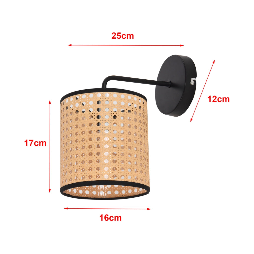 Set di 2 Applique Southend per Interni con Paralume Cilindrico - Nero / Beige lux.pro