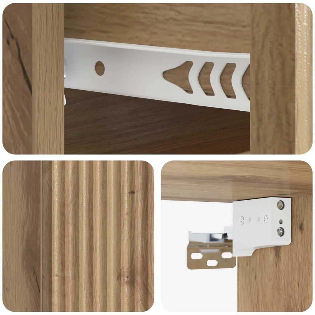 Mobiletto da notte a muro Rovere Artigianale 33 x 34,5 x 20 cm
