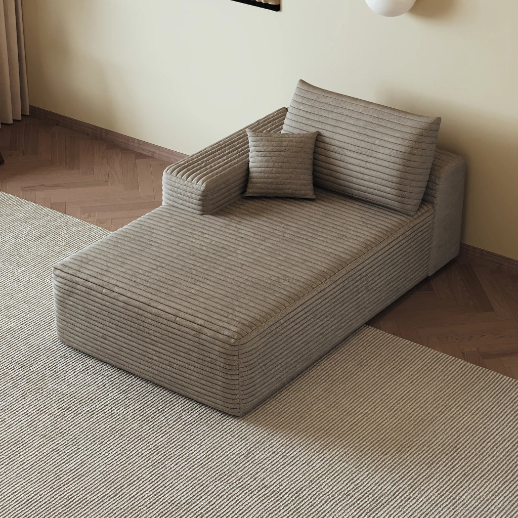 DIVANO LETTO Angolare reversibile in tessuto a coste Camel