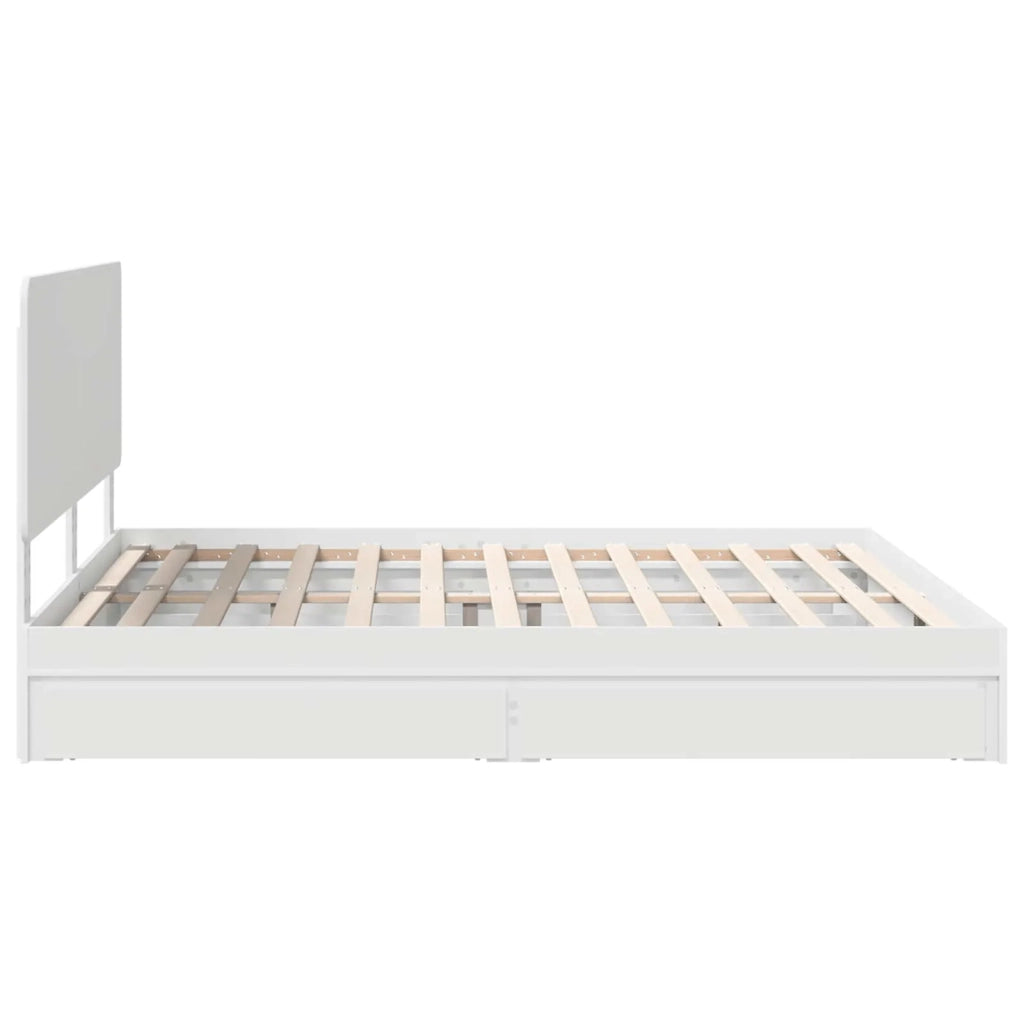 Letto con Contenitore Bianco 180 x 200 cm Legno multistrato