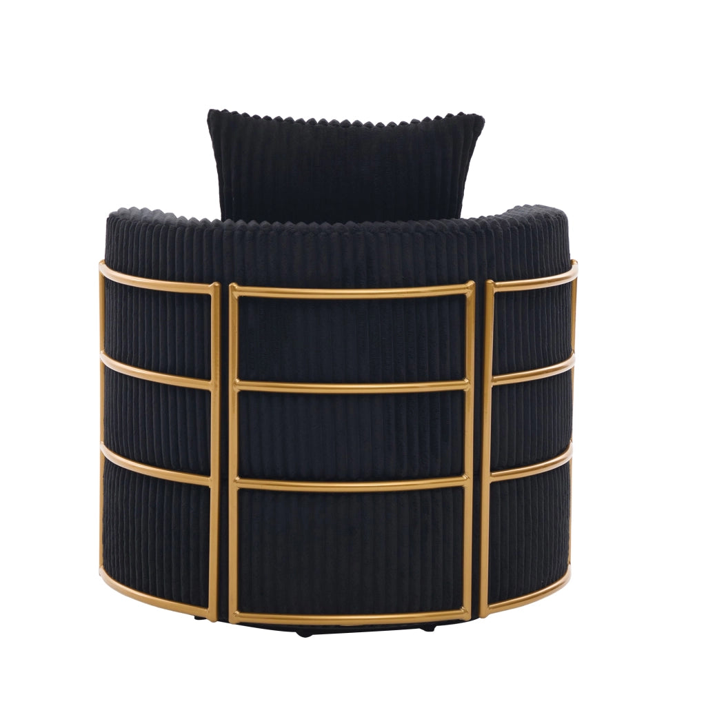 SEDIA GIREVOLE 360° 76x79x78 cm in Cord Nero