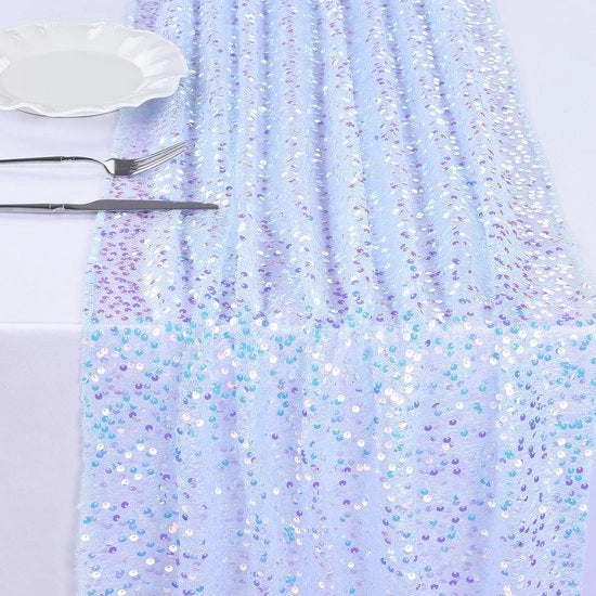 Tavolo da tavola blu 63 x 300 cm tavolo da tavola con decorazione per zeemeermin pailletten Adatto per decorazione di feste, compleanni, matrimoni, Natale, decorazione scolastica