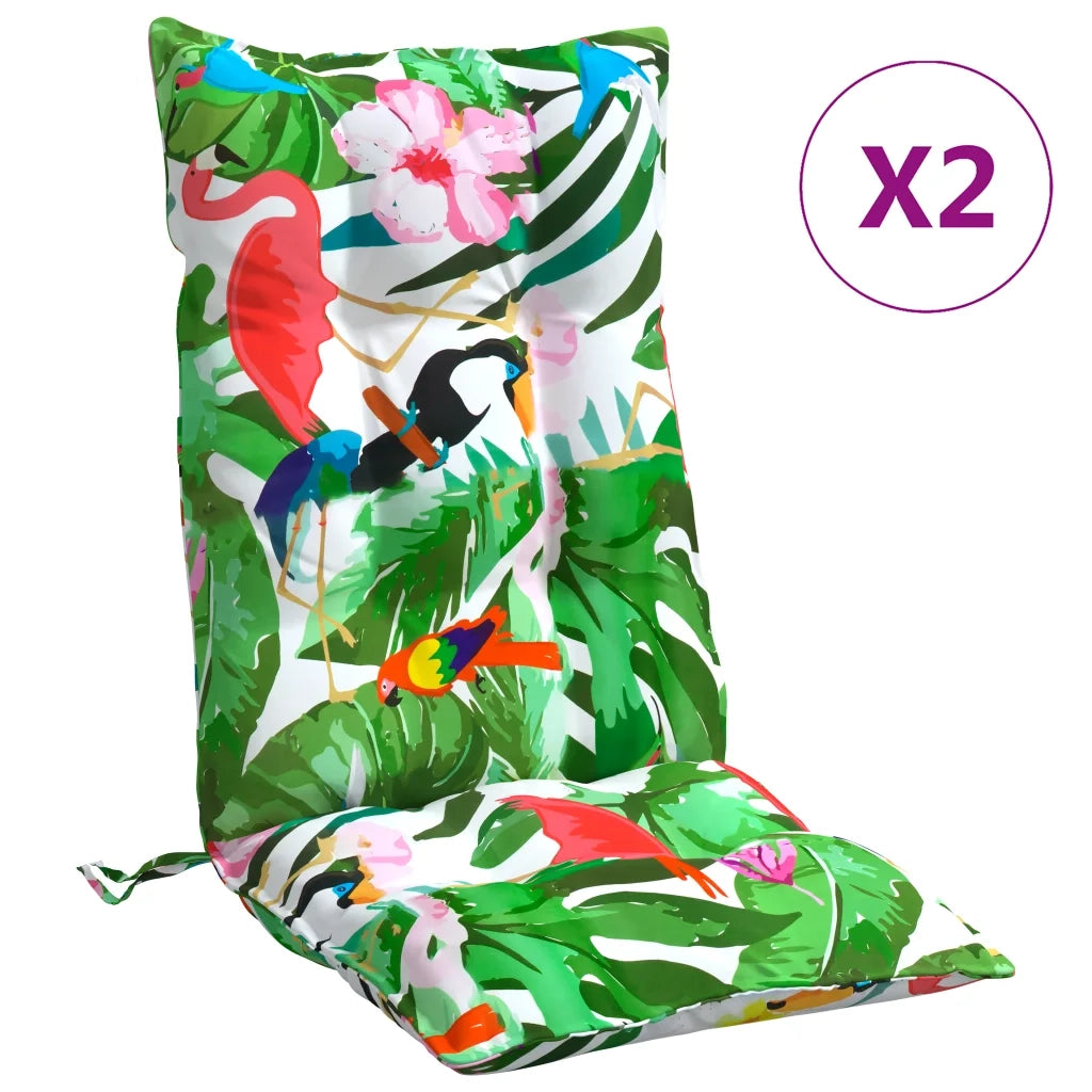 Cuscini per Sedia Schienale Alto 2pz Multicolore Tessuto Oxford 377653