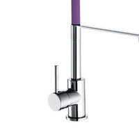 Rubinetto per lavello a bocca alta con flessibile viola e doccia estraibile winter