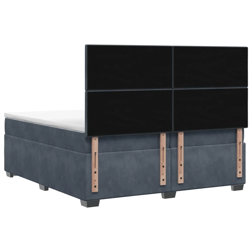 Letto box spring con materasso Grigio Scuro 200 x 200 cm 3455169
