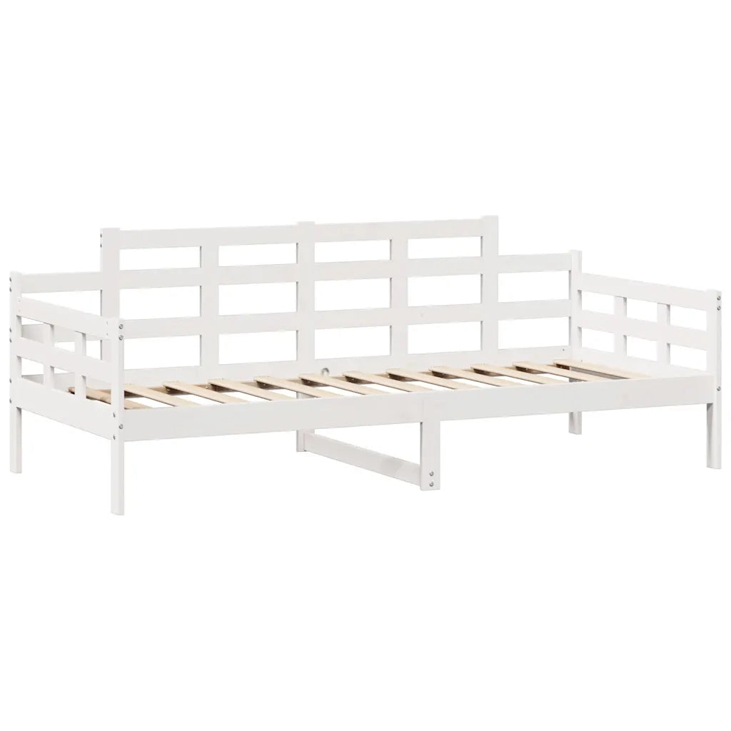 Dormeuse con Cassetti Bianco 90x190 cm Legno Massello di Pino