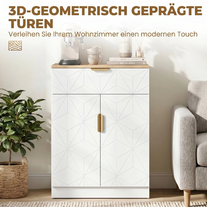 CREDENZA moderna 82x60x32 cm bianco in legno ingegnerizzato