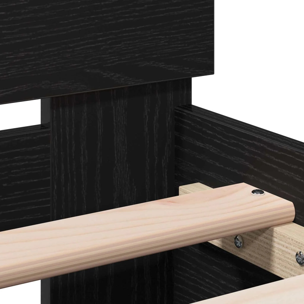 Struttura letto con testata Rovere Nero 80 x 200 cm 8009023