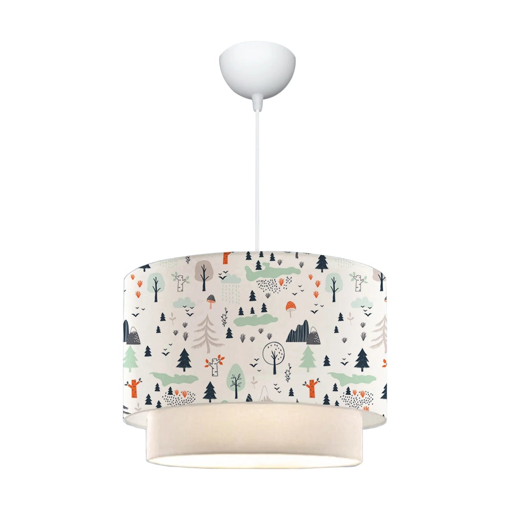 Lampadario/lampadario a sospensione per bambini Lurgan attacco E27 70 cm motivo ad albero 03_0007547