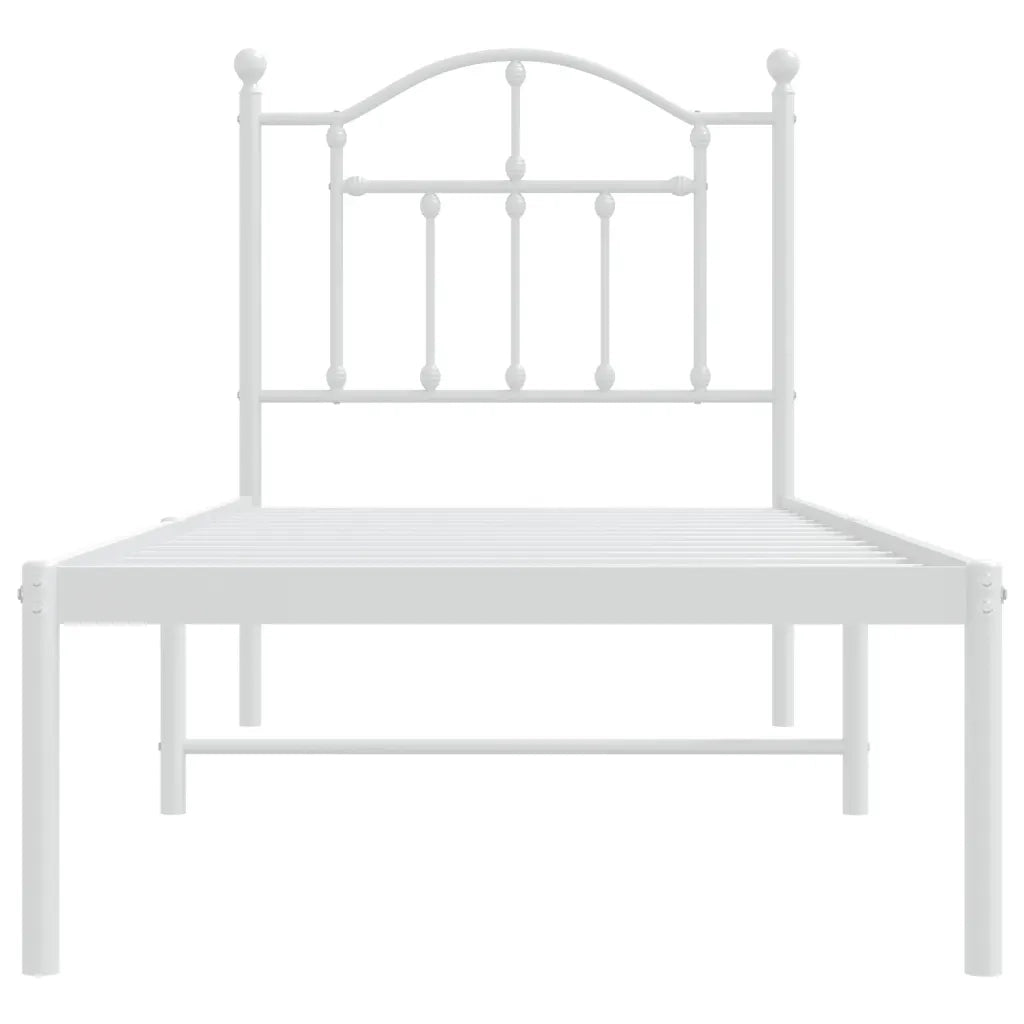 Giroletto senza Materaso con Testiera Metallo Bianco 75x190 cm